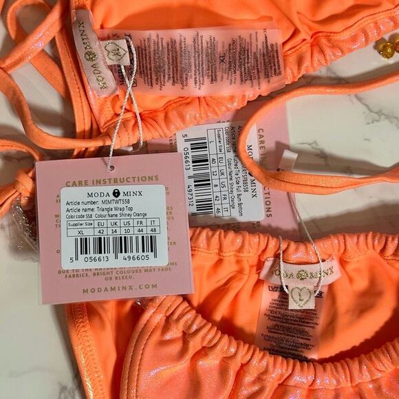 MODA MINX MAGIC IN MAKO WRAP TRIANGLE XL & RUCHED TIE SIDE BIKINI BOTTOMS L $79 - Picture 14 of 14